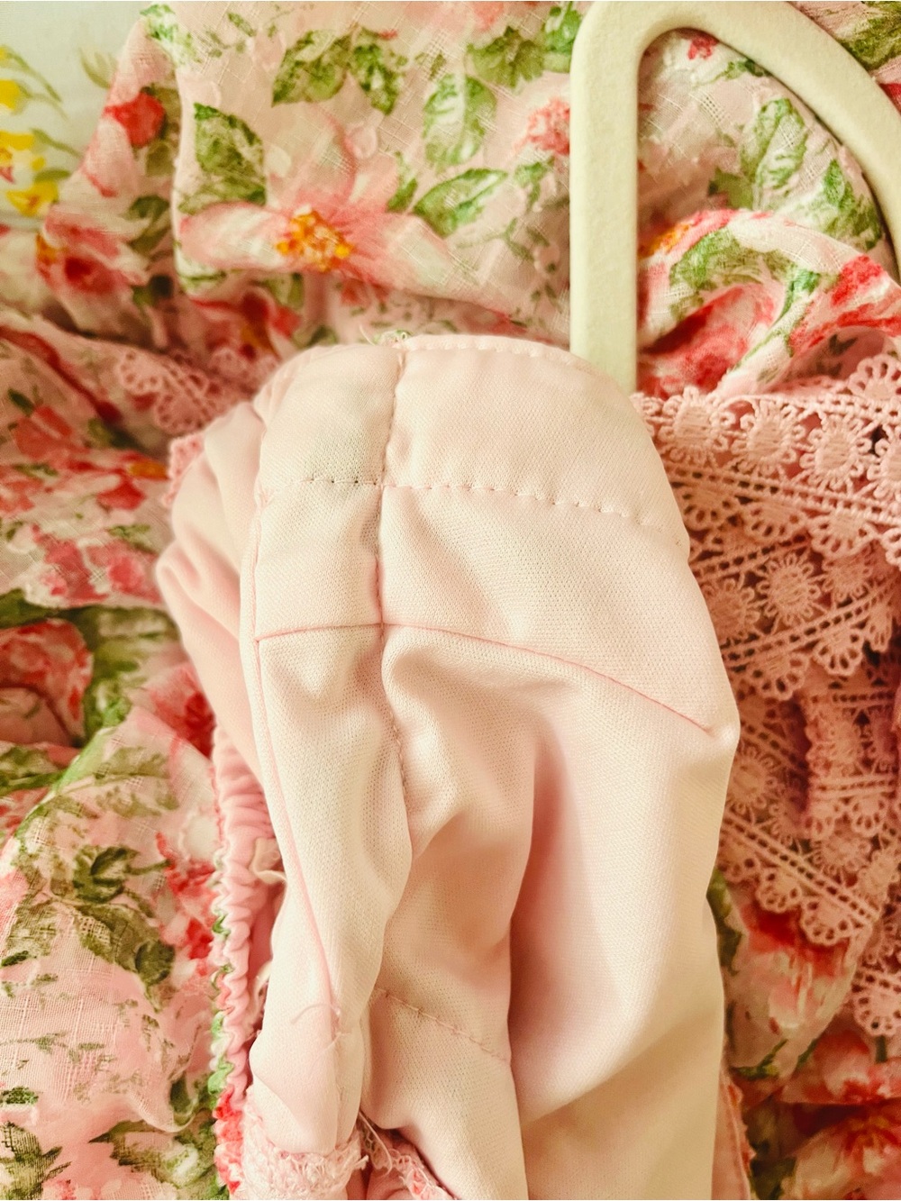 Pink Floral Tie-Shoulder Maxi Dress - Picture 8 of 8